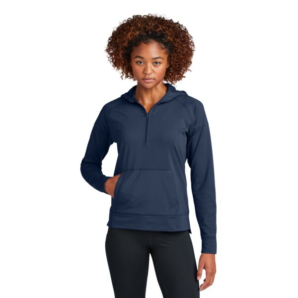 Ladies Sport Wick ® Stretch 1/2 Zip Hoodie Thumbnail